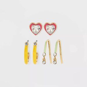 NWT SUGARFIX by BaubleBar 'So Rad' Neon Stud Earring Set 3pc Minimalist Sparkly